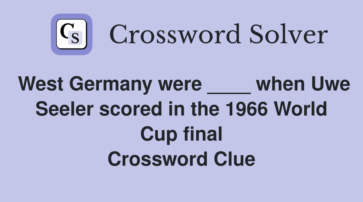 West Germany were ____ when Uwe Seeler scored in the 1966 World Cup